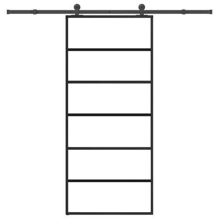 Puerta corredera con set herrajes vidrio ESG aluminio 90x205 cm by , Doors for the home - Ref: Foro24-3332831, Price: 212,73 ...