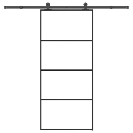 Puerta corredera con set herrajes vidrio ESG aluminio 90x205 cm von , Türen für zu Hause - Ref: Foro24-3332871, Preis: 252,27...