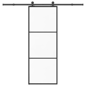 Puerta corredera con set herrajes vidrio ESG aluminio 76x205 cm von , Türen für zu Hause - Ref: Foro24-3332806, Preis: 205,31...