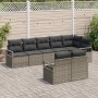 Conjunto de sofá de jardín 8 pcs Gris Poliratán