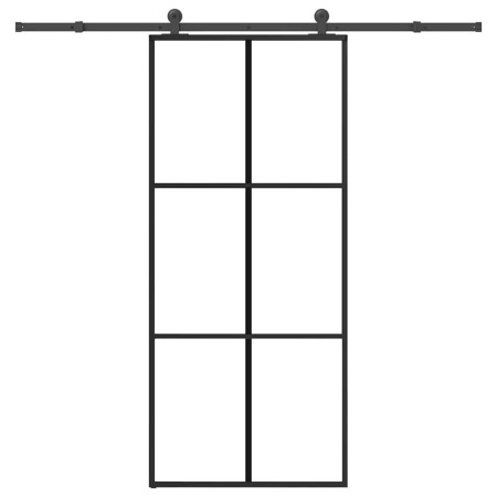 Puerta corredera con set herrajes vidrio ESG aluminio 90x205 cm by , Doors for the home - Ref: Foro24-3332819, Price: 212,88 ...
