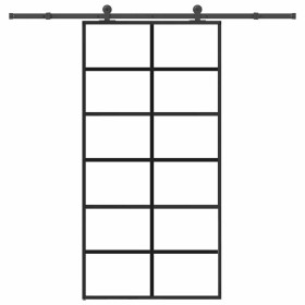 Puerta corredera con herrajes 102x205 cm ESG vidrio y aluminio by , Doors for the home - Ref: Foro24-3332844, Price: 232,73 €...