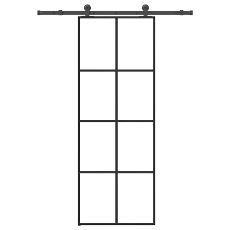 Puerta corredera con set herrajes vidrio ESG aluminio 76x205 cm de , Puertas para el hogar - Ref: Foro24-3332886, Precio: 242...