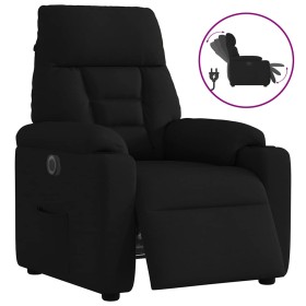 Sillón reclinable eléctrico de tela negro