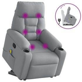 Sillón de masaje reclinable de pie de tela gris