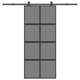 Puerta corredera herrajes 90x205 cm vidrio templado y aluminio de , Puertas para el hogar - Ref: Foro24-3333023, Precio: 282,...
