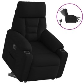 Sillón eléctrico reclinable elevable de tela negro