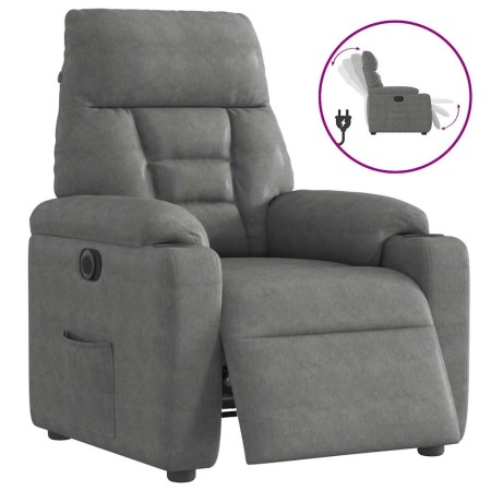 Sillón reclinable eléctrico tela de microfibra gris oscuro | Foro24.es | Tu tienda online para hogar, jardín y más Foro24.es