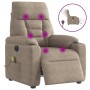 Sillón reclinable masaje eléctrico tela microfibra gris taupe