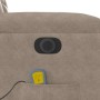 Sillón reclinable masaje eléctrico tela microfibra gris taupe
