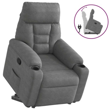 Sillón reclinable elevable tela de microfibra gris oscuro | Foro24.es | Tu tienda online para hogar, jardín y más Foro24.es
