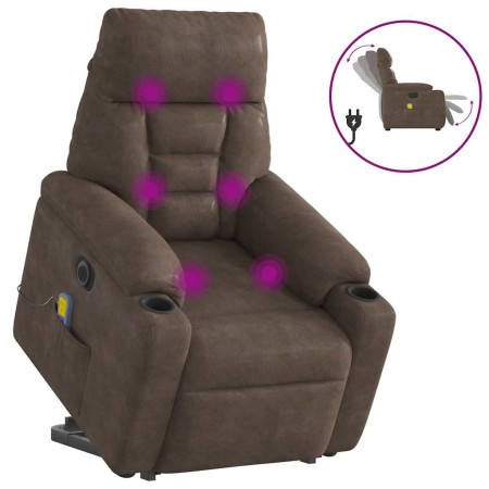 Sillón masaje eléctrico reclinable elevable tela marrón | Foro24.es | Tu tienda online para hogar, jardín y más Foro24.es