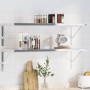 Soportes de estante 4 uds acero inoxidable plata 40x2,5x25 cm by , Shelves and shelves - Ref: Foro24-30300, Price: 27,83 €, D...