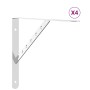 Soportes de estante 4 uds acero inoxidable plata 40x2,5x25 cm by , Shelves and shelves - Ref: Foro24-30300, Price: 27,83 €, D...