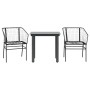 Muebles de jardín 3 piezas ratán sintético vidrio negro by , Garden sets - Ref: Foro24-3334583, Price: 177,85 €, Discount: %