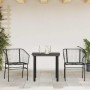 Muebles de jardín 3 piezas ratán sintético vidrio negro by , Garden sets - Ref: Foro24-3334583, Price: 177,85 €, Discount: %
