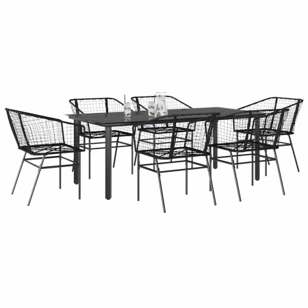 Juego de comedor jardín 7 piezas ratán sintético negro von , Gartensets - Ref: Foro24-3334588, Preis: 449,96 €, Rabatt: %