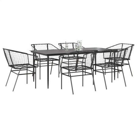 Juego de comedor jardín 7 piezas ratán sintético negro by , Garden sets - Ref: Foro24-3334490, Price: 477,64 €, Discount: %