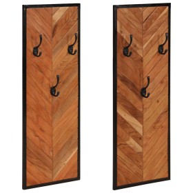 Percheros 2 uds madera madera maciza de acacia