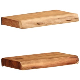 Estantes de pared 2 unidades madera maciza acacia