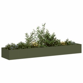 Jardinera acero verde oliva 360x80x40 cm