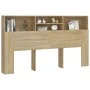 Mueble cabecero color roble Sonoma 180x19x103,5 cm de vidaXL, Cabeceros y pies de cama - Ref: Foro24-811883, Precio: 73,07 €,...