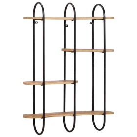 Estante de pared madera maciza de mango 90x20x116,5 cm by , Shelves and shelves - Ref: Foro24-373635, Price: 148,65 €, Discou...
