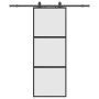 Puerta corredera con herrajes negro 76x205 cm vidrio templado by , Doors - Ref: Foro24-3375814, Price: 218,88 €, Discount: %