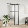 Puerta corredera herrajes negro 102,5x205 cm vidrio templado | Foro24.es | Tu tienda online para hogar, jardín y más Foro24.es