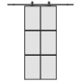 Puerta corredera con herrajes negro 90x205 cm vidrio templado by , Doors - Ref: Foro24-3375821, Price: 251,39 €, Discount: %