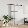 Puerta corredera con herrajes negro 90x205 cm vidrio templado by , Doors - Ref: Foro24-3375821, Price: 251,39 €, Discount: %