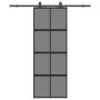 Puerta corredera con herrajes negro 76x205 cm vidrio templado by , Doors - Ref: Foro24-3375835, Price: 264,87 €, Discount: %