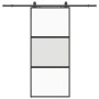 Puerta corredera con herrajes negro 90x205 cm vidrio templado by , Doors - Ref: Foro24-3375958, Price: 235,27 €, Discount: %
