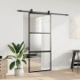 Puerta corredera con herrajes negro 90x205 cm vidrio templado by , Doors - Ref: Foro24-3375958, Price: 235,27 €, Discount: %