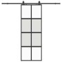 Puerta corredera con herrajes negro 76x205 cm vidrio templado | Foro24.es | Tu tienda online para hogar, jardín y más Foro24.es