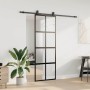 Puerta corredera con herrajes negro 76x205 cm vidrio templado | Foro24.es | Tu tienda online para hogar, jardín y más Foro24.es