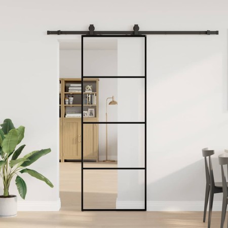 Puerta corredera con juego herrajes negro 76x205 cm ESG vidrio von , Türen - Ref: Foro24-3375856, Preis: 199,72 €, Rabatt: %