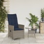 Silla de jardín reclinable con cojines de ratán sintético gris | Foro24.es | Tu tienda online para hogar, jardín y más Foro24.es