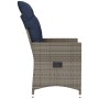 Sillas de jardín reclinables (2 unidades, con cojines), ratán sintético gris by , Garden chairs - Ref: Foro24-365649, Price: ...