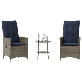 Conjunto de bistró de 3 piezas con cojines de ratán sintético gris de , Conjuntos de jardín - Ref: Foro24-365656, Precio: 221...
