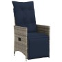 Silla de jardín reclinable con cojines de ratán sintético gris | Foro24.es | Tu tienda online para hogar, jardín y más Foro24.es