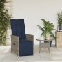 Silla de jardín reclinable con cojines de ratán sintético gris | Foro24.es | Tu tienda online para hogar, jardín y más Foro24.es