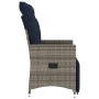 Silla de jardín reclinable con cojines de ratán sintético gris | Foro24.es | Tu tienda online para hogar, jardín y más Foro24.es