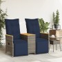 Sofá de jardín reclinable de 2 plazas con Mesa de ratán sintético gris | Foro24.es | Tu tienda online para hogar, jardín y más Foro24.es