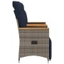 Sofá de jardín reclinable de 2 plazas con Mesa de ratán sintético gris | Foro24.es | Tu tienda online para hogar, jardín y más Foro24.es