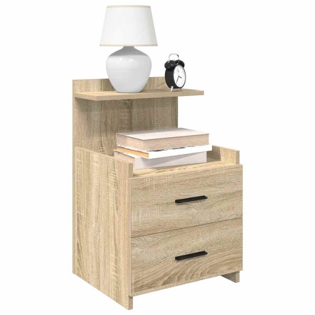 Mesilla de noche con 2 cajones Roble Sonoma 40x36,5x62 cm by , Nightstands - Ref: Foro24-858636, Price: 45,98 €, Discount: %