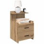 Mesilla de noche con 2 cajones roble artesanal 40x36,5x62 cm by , Nightstands - Ref: Foro24-858648, Price: 47,48 €, Discount: %