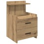 Mesilla de noche con 2 cajones roble artesanal 40x36,5x62 cm by , Nightstands - Ref: Foro24-858648, Price: 47,48 €, Discount: %