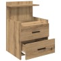Mesilla de noche con 2 cajones roble artesanal 40x36,5x62 cm by , Nightstands - Ref: Foro24-858648, Price: 47,48 €, Discount: %