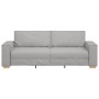 Sofá de 3 plazas de tela gris nube, 180 cm